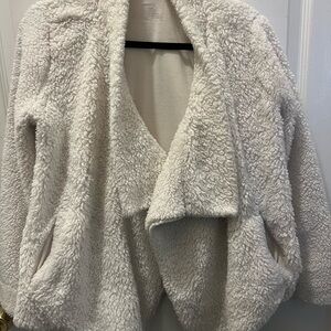 Juicy Couture White Faux Fur Jacket - Small